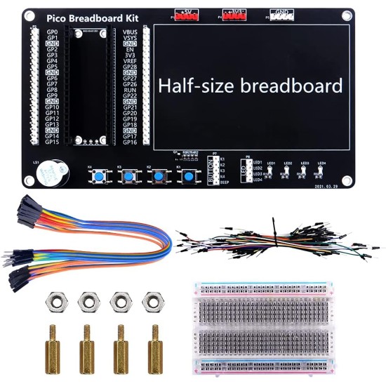 GeeekPi Basic Starter Kit for Raspberry Pi Pico/Pico W, BreadBoard Kit with Half-Size Breadboard and Jumper Wire Pack for Raspberry Pi Pico/Pico W (Raspberry Pi Pico/Pico W Not Included) GeeekPi Basic Starter Kit for Raspberry Pi Pico/Pico W, BreadBoard Kit with Half-Size Breadboard and Jumper Wire Pack for Raspberry Pi Pico/Pico W (Raspberry Pi Pico/Pico W Not Included)
