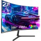 27 inch Curved Gaming Monitor,144Hz/180Hz PC Monitor Full HD 1080P, Frameless 1800R Computer Display with FreeSync & Eye-Care Technology, Wall Mountable, DP, HDMI Port (Black) 27 inch Curved Gaming Monitor,144Hz/180Hz PC Monitor Full HD 1080P, Frameless 1800R Computer Display with FreeSync & Eye-Care Technology, Wall Mountable, DP, HDMI Port (Black)