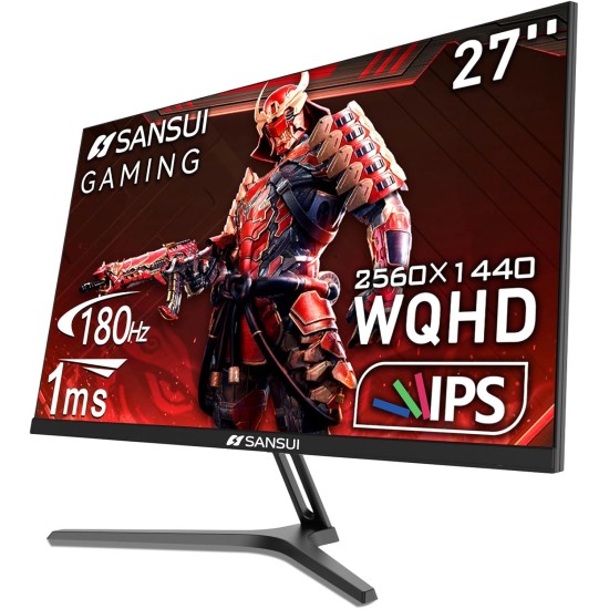 27 Inch WQHD 2560 x 1440 IPS Gaming Monitor, 180Hz 1ms Computer Monitor, DP 1.2 x2 | HDMI 2.0 x2 | VESA Mount, 120% sRGB HDR Eye Care Metal Stand (ES-G27F2Q, DP Cable Included) 27 Inch WQHD 2560 x 1440 IPS Gaming Monitor, 180Hz 1ms Computer Monitor, DP 1.2 x2 | HDMI 2.0 x2 | VESA Mount, 120% sRGB HDR Eye Care Metal Stand (ES-G27F2Q, DP Cable Included)