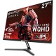 27 Inch WQHD 2560 x 1440 IPS Gaming Monitor, 180Hz 1ms Computer Monitor, DP 1.2 x2 | HDMI 2.0 x2 | VESA Mount, 120% sRGB HDR Eye Care Metal Stand (ES-G27F2Q, DP Cable Included) 27 Inch WQHD 2560 x 1440 IPS Gaming Monitor, 180Hz 1ms Computer Monitor, DP 1.2 x2 | HDMI 2.0 x2 | VESA Mount, 120% sRGB HDR Eye Care Metal Stand (ES-G27F2Q, DP Cable Included)